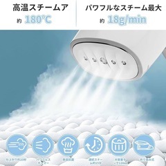 【新品未使用】スチームアイロン 衣類スチーマー 180℃ 除菌 消臭 シワ伸ばしの画像