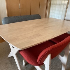 ワイドダイニングテーブル 椅子 セットの画像