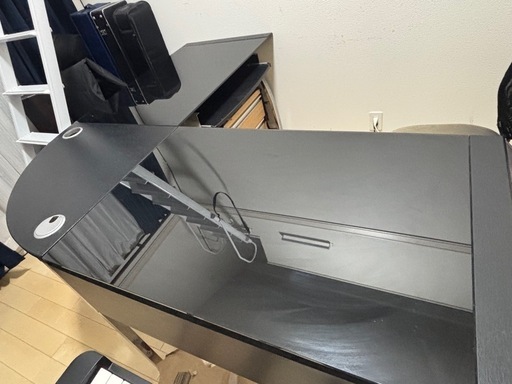 L字机　デスク　黒