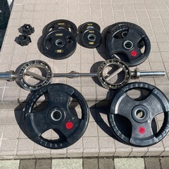 オリンピックアイバーベルセット　プレート75kg　