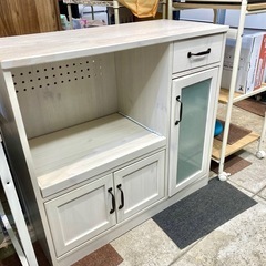 佐藤産業 かわいい レンジ台 キッチン収納 おしゃれ 食器棚 中...