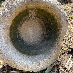 石臼②　手水鉢　ガーデニング　日本庭園　庭石　自然石の画像