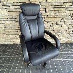 富士ファニチア デスクチェア レザー調 オフィスチェア【現状販売...