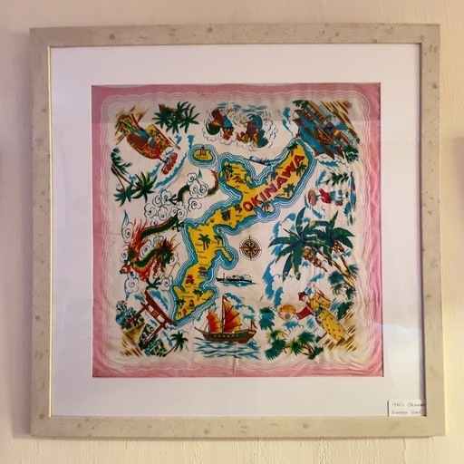 ビンテージ　スカーフ　額縁セット Okinawa USA