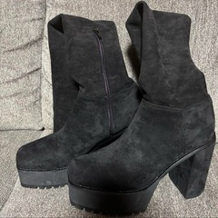GRL チャンキーヒールニーハイブーツ