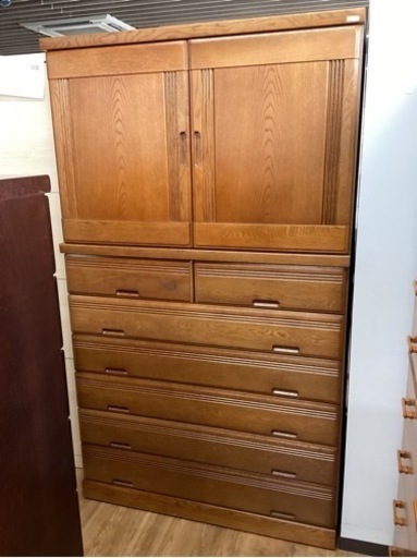 大幅値下げセール中！木製多引き出し桐チェストタンスDホワイト48㎝×65