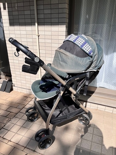 ベビーカー　アップリカ　オプティアクッショングレイス　ネイビー オプティア クッション プレミアム AB | ベビーカー・チャイルドシート