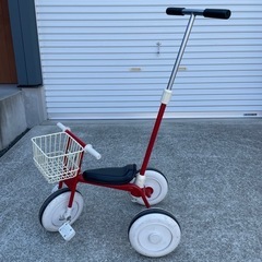 【商談中】無印良品　三輪車【赤】　カゴ付き【白】の画像