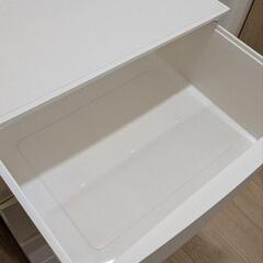 リビングチェスト ルームス ワイドシェード 4段収納家具衣類棚プラスチックホワイト白の画像