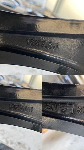 【値段交渉可能】BYRON バイロン18インチ× 7.5J +55 PCD114.3 5穴　社外ホイール4本セット　クラウン カムリ 