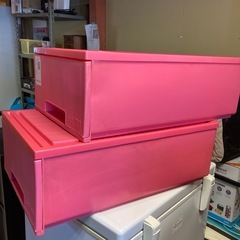 プラスチックボックス（ピンク）　2セットの画像