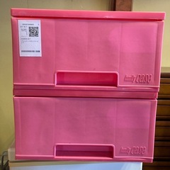 プラスチックボックス（ピンク）　2セット