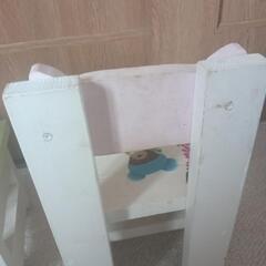 全体の高さ20センチくらいの小さなイス2つ☆手作り品を購入の画像