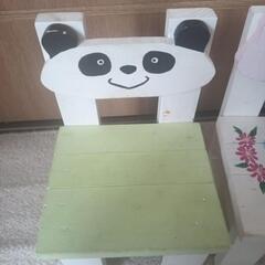 全体の高さ20センチくらいの小さなイス2つ☆手作り品を購入の画像