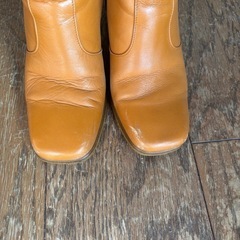 【お話中】本革レトロ　ロングブーツ　23.5センチの画像