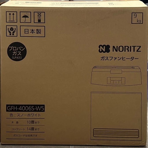 ガスファンヒーター(NORITZ GFH-4006S-W5) ガスコード付き