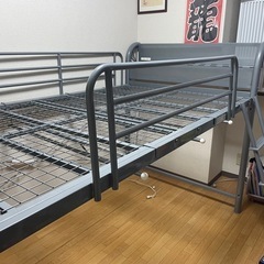 ハンガー収納付ロフトベッド(セミダブル)