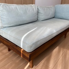 【引取限定】(値下げ済) デニムソファ L字型 Unico Swella 引取限定】デニムソファ L字型 Unico Swella