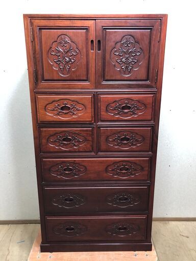 無垢材 チェスト 木製 収納家具 洋服タンス 天然木製チェスト 洋服ダンス 整理タンス 6段 箪笥 たんす ハイチェスト リビング用 引き出しチェスト アンティーク シンプル ナチュラル 完成品 　【糸島市内 送料無料】250309-3