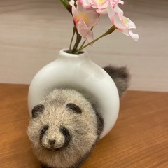 作家様　ハンドメイド作品　たぬきの一輪挿しの画像