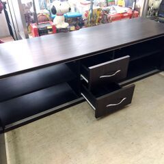 TVボード ブラック 幅150×奥41×高39㎝ 背板×1欠品 キャスター付き テレビボード TV台 ラック 収納 家具 札幌市 中央区 南12条の画像