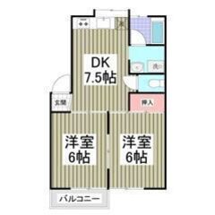 💛🧡フリーレント1ヶ月付き🧡💛南向き🌞藤沢本町駅徒歩15分🌟賃料62,000円✨40.85㎡の2DKです😍💕の画像