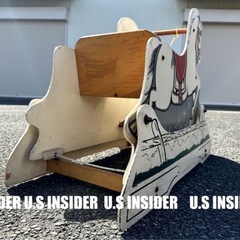 LAより入荷!!　メリーゴーランド / 木製ユラユラ木馬　全長53cm　岐阜より迅速発送の画像