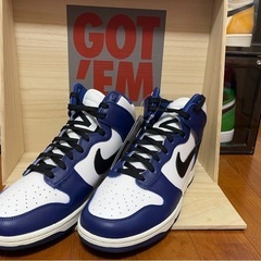 NIKE WMNS DUNK HIGH DEEP ROYAL BLUE/BLACK-WHITE-SAIL スニーカー