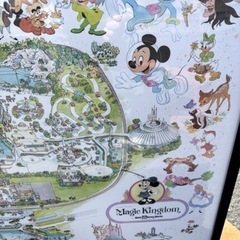 1987年　ディズニーランド園内マップ　額入り大型94cm　岐阜より迅速発送の画像