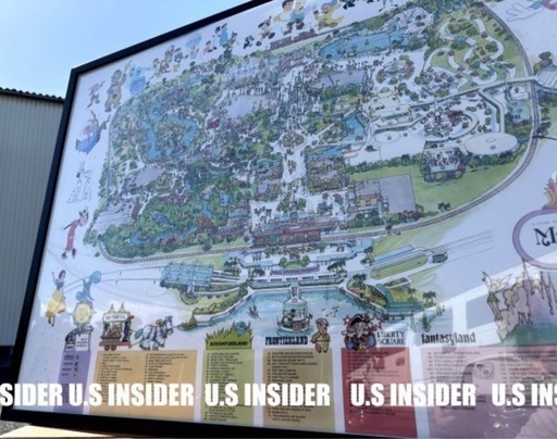 1987年　ディズニーランド園内マップ　額入り大型94cm　岐阜より迅速発送 1987年 ディズニーランド園内マップ 額入り大型94cm 岐阜より迅速発送