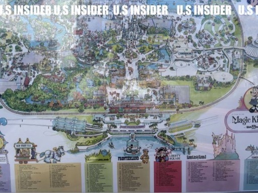 1987年 ディズニーランド園内マップ 額入り大型94cm 岐阜より迅速発送 注文