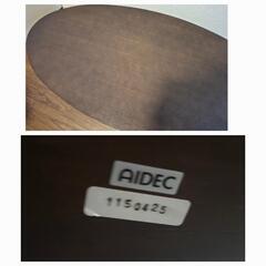 AIDEC☆ラウンドテーブル☆木目調☆ウォールナット☆焦げ茶色の画像