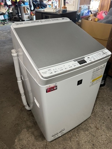 シャープ 洗濯機 洗濯乾燥機 ES-PX8F-W 穴なし槽 インバーター 8kg プラズマクラスター搭載 ホワイト