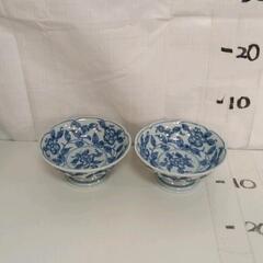 0309-154 三峰窯 染付  高台鉢　　皿