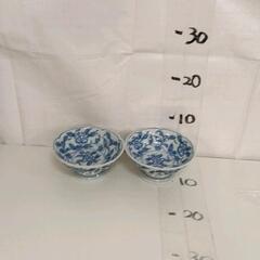0309-155 三峰窯 染付  高台鉢　　皿