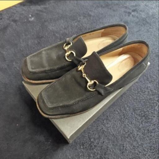 GUCCI スウェード ビットローファー サイズ25〜25.5