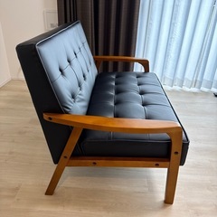 ニトリ　合皮2人掛けソファ　の画像