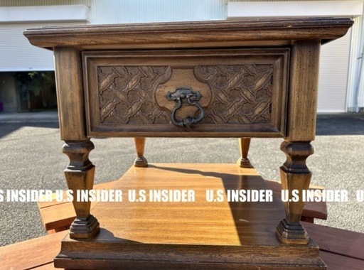 LAより入荷!!　木製キャビネット / アメリカン・アンティーク家具　高級感ある装飾　大型71cm　岐阜より迅速発送
