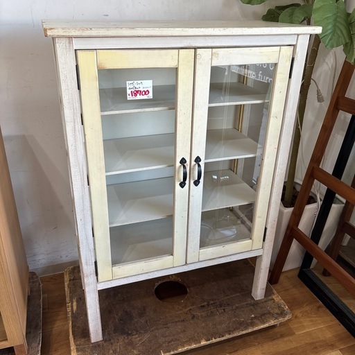 木製 アンティーク ディスプレイケース 飾り棚 食器棚 多目的 シャビ