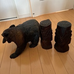 北海道　民芸品　アイヌ木彫り熊の画像