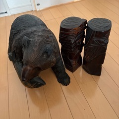 北海道　民芸品　アイヌ木彫り熊の画像