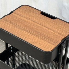 A424◇天板付収納ワゴン◇収納カート◇バスケットラック◇整理棚◇キャスター付の画像