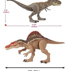【訳あり】マテル ジュラシックワールド  ティラノサウルス スピノサウルスの画像