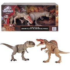 【訳あり】マテル ジュラシックワールド  ティラノサウルス スピノサウルスの画像