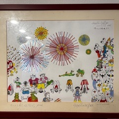 画家GANKO IWASAWAの絵画「後ろの正面、蛙、花火」※価格変更の画像