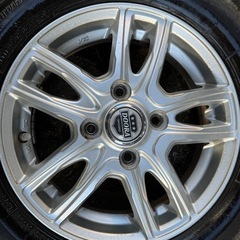 溝有り！pcd100  4穴   社外ホイール&ブリヂストンスタッドレスタイヤ155/65R13 2017年製造 の画像