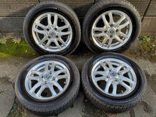 溝有り！pcd100  4穴   社外ホイール&ブリヂストンスタッドレスタイヤ155/65R13 2017年製造