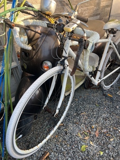 自転車 No.148 シルバー 27インチ シティサイクル 【リサイクル