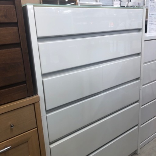 シギヤマ家具6段チェストホワイト【トレファク堺福田店】