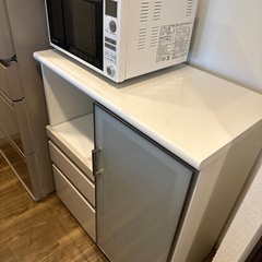 【ニトリ キッチンカウンター 90cm幅｜美品・電源付き｜引越しのお譲りします】の画像
